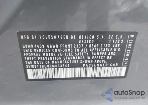2024 Volkswagen Jetta Gli 40Th Anniversary Edition z USA, uszkodzony, nr VIN 3VW9T7BU8RM033844